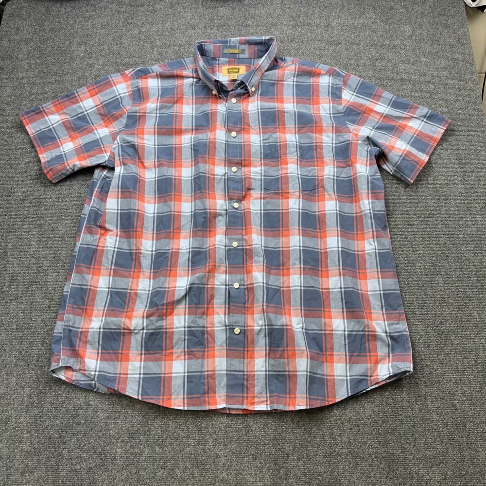 The Foundry Supply Co Easy Care Plaid Button Down Short Sleeve Shirt